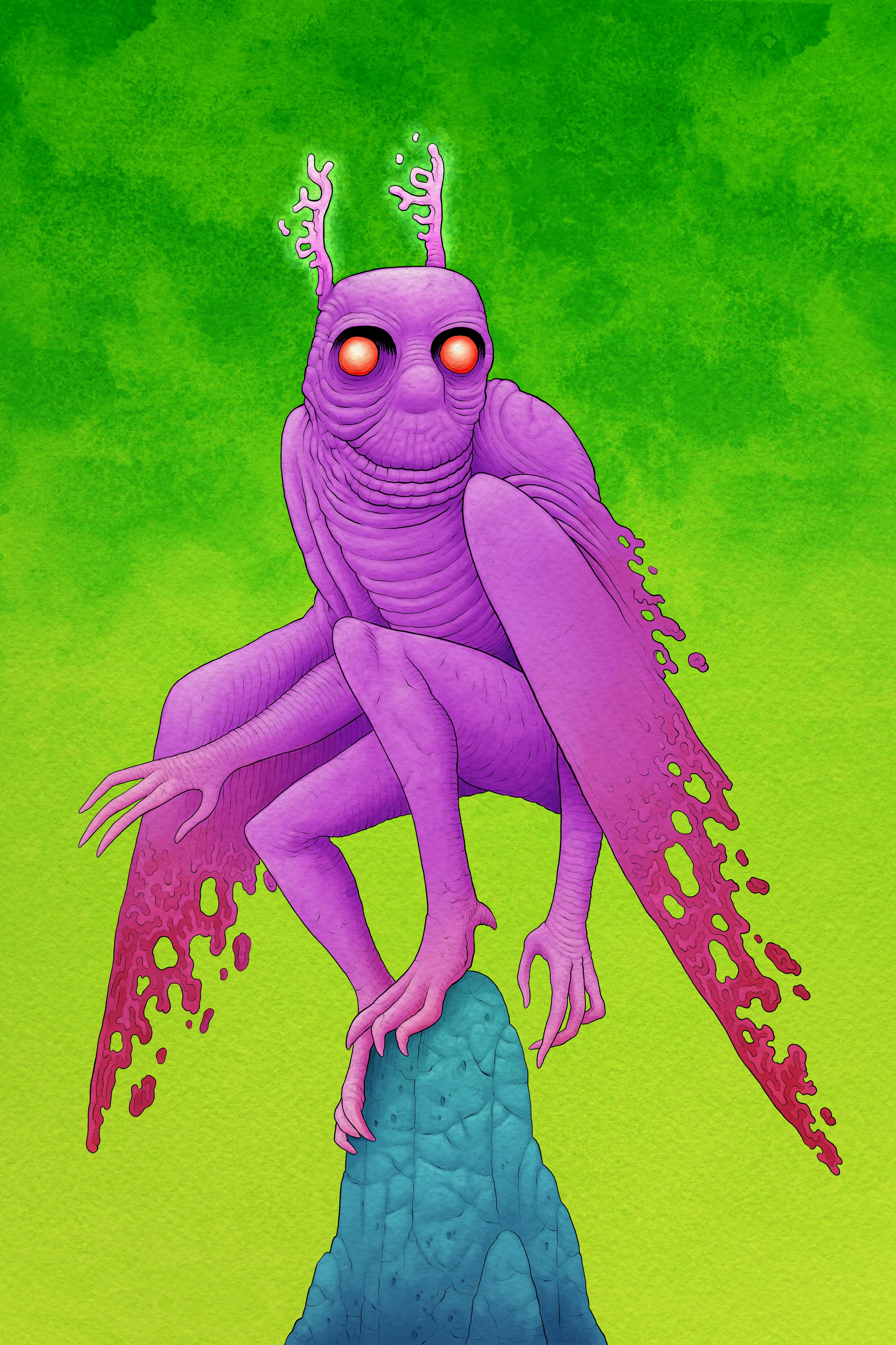 067a - Tim Molloy - "Psychadelic Mothman" - 1 of 1